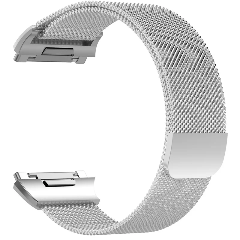 Серебристый Магнитный Браслет для Fitbit ionic ремешок из искусственной кожи для ионной нержавеющей стали металлические сменные ремешки Миланский спортивный браслет - Цвет: Серебристый