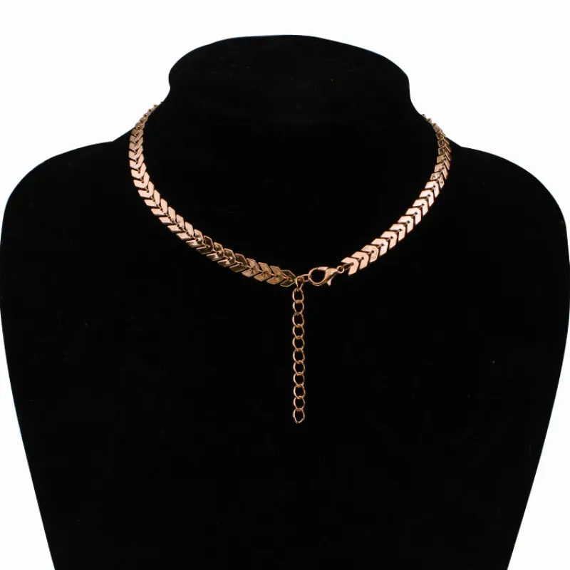 2021 Nova Moda Corrente gargантиha две камеры Colares fishbone Aviao Forma Cor Do Ouro Colar Plana joias|necklace tattoos|fashion