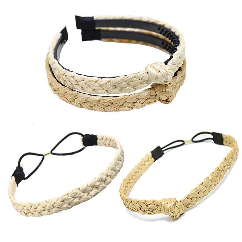 Плетеные повязки для волос ручной работы женские аксессуары в Корейском стиле