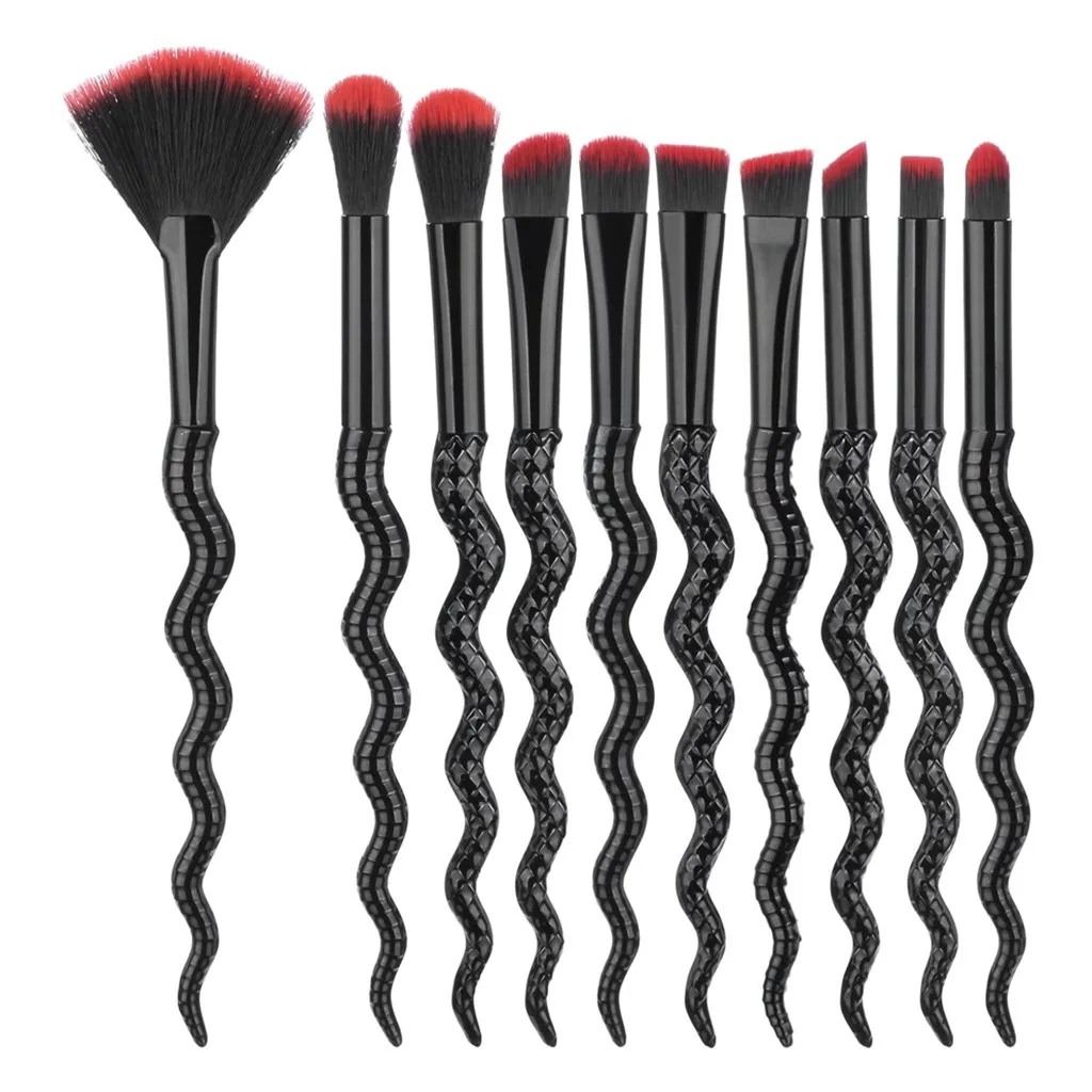 2019 New 10Pcs Make Up Brush Set Foundation Eyebrow Eyeliner Blush Cosmetic Concealer Facial Professional Blending Brushes | Красота и