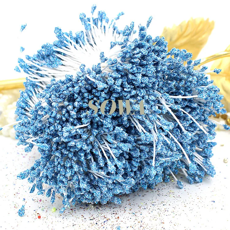 Бесплатная доставка 3 мм светло голубой цветочный Блестящий тычинки Pistil (800