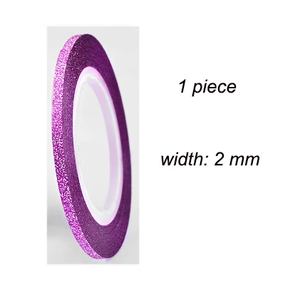 Silver Magenta 2mm 10 цветов клейкая лента для ногтей рулон 3 ширины рулон ленты для ногтей с блестящим украшением цветная лента для ногтей линия для нейл-арта LDL - Цвет: Silver Magenta 2mm