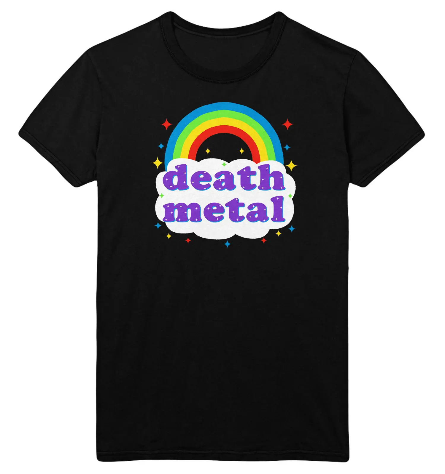 Футболка с надписью Death Metal Rainbow топ рок фестиваль пародия для мужчин женщин детей