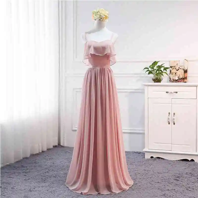 Model B Pink YNQNFS реальные фотографии Элегантные платья невесты одно плечо длинное Вечерние вечернее Персик Розовый индивидуальный заказ BD1 - Цвет: Model B Pink