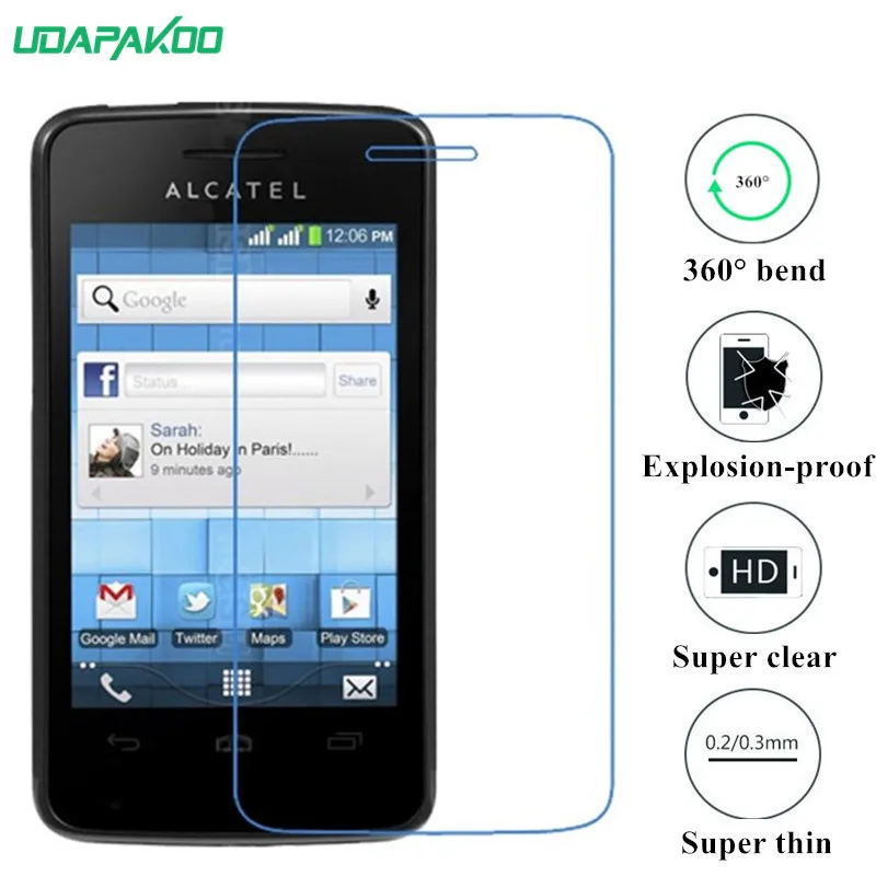 Udapakoo прозрачная закаленная мягкая стеклянная пленка для Alcatel One Touch Pixi 4007 4007X/E/D