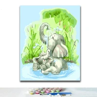 diy coloring paint by numbers cartoon elephant paintings by numbers with kits 40x50 framed
