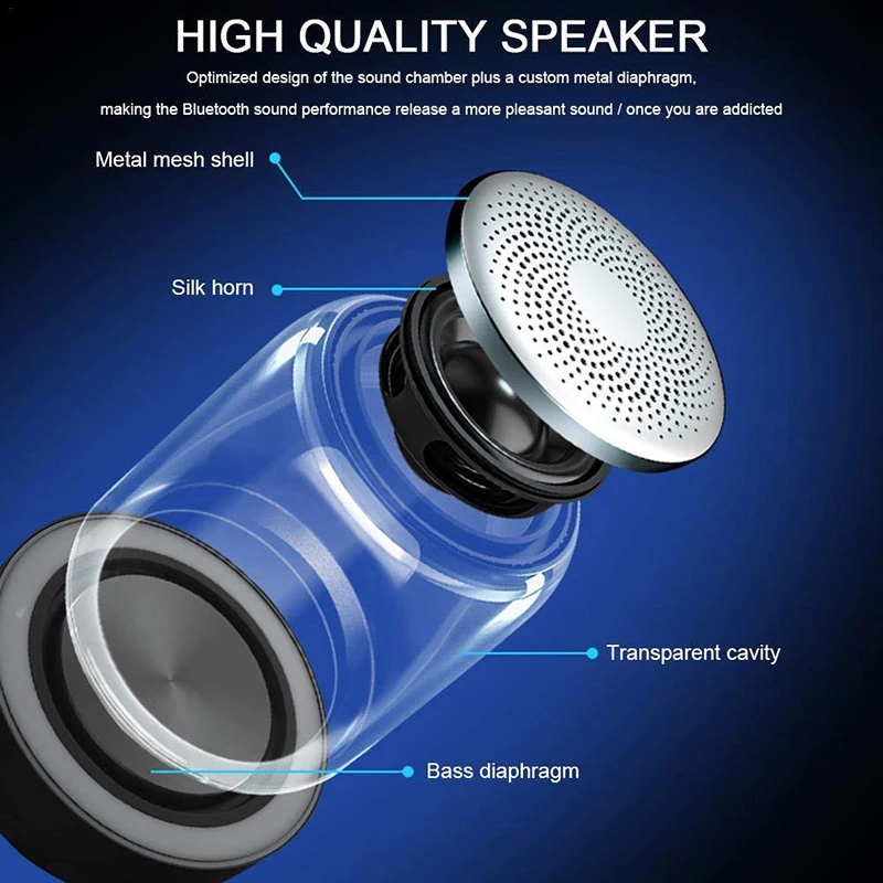 FELYBY C7 Bluetooth 5 0 динамик прозрачный СВЕТОДИОДНЫЙ Красочный ритм мигающие огни TWS 6D