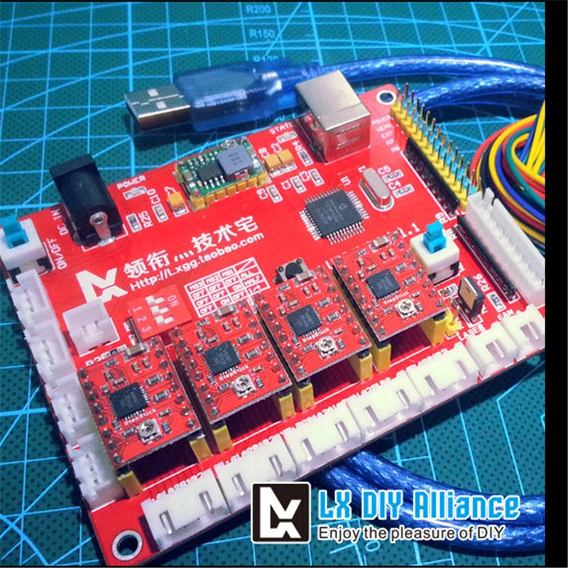 Лазерная гравировальная машина лазерная Мини DIY 4 оси шаговый двигатель