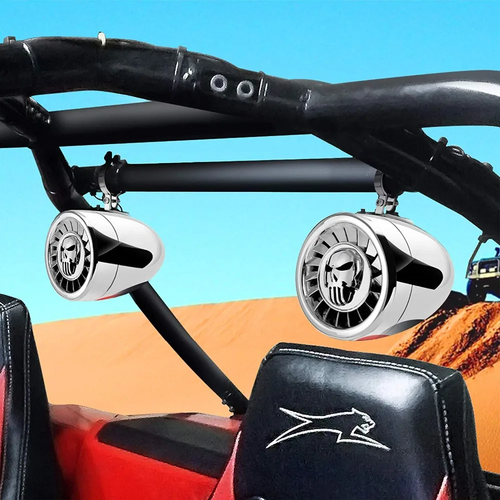 Aileap SPK500N 600 Вт Встроенный усилитель " полный диапазон водонепроницаемый ATV RZR UTV bluetooth-стереоколонки аудио система усилителя(хром