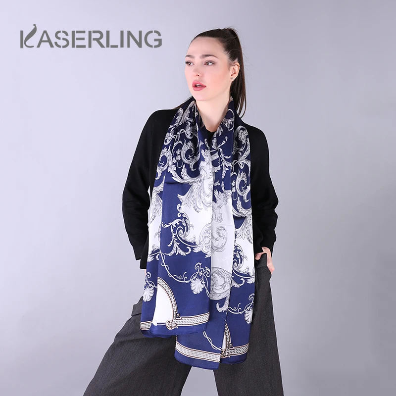 Kasering 2018 Новый Демисезонный 100% чистый шелк тутового длинный шарф Высокое качество