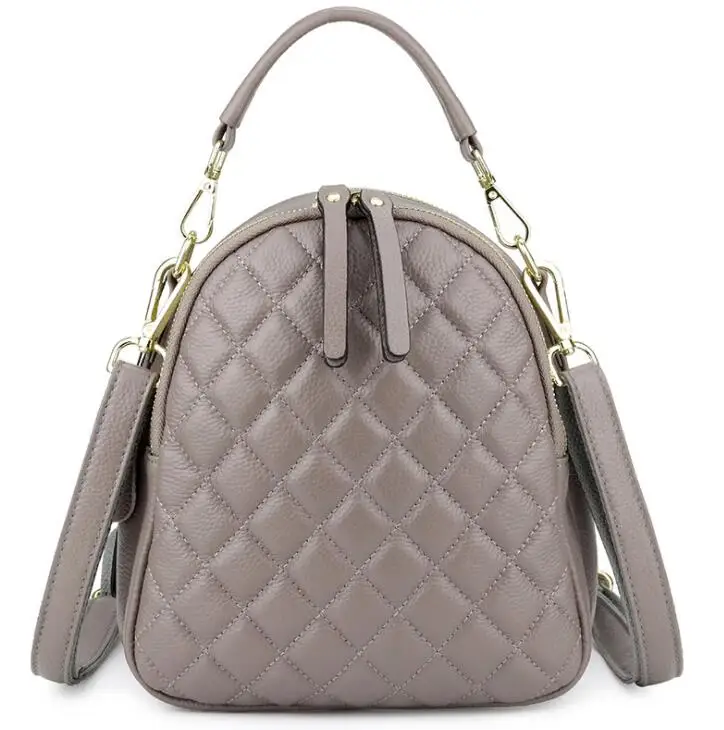 gray Fashion backpack Women bag High Quality Leather Backpack Women Double Shoulder Bags Satchel Women Backpacks mochila - Color: gray