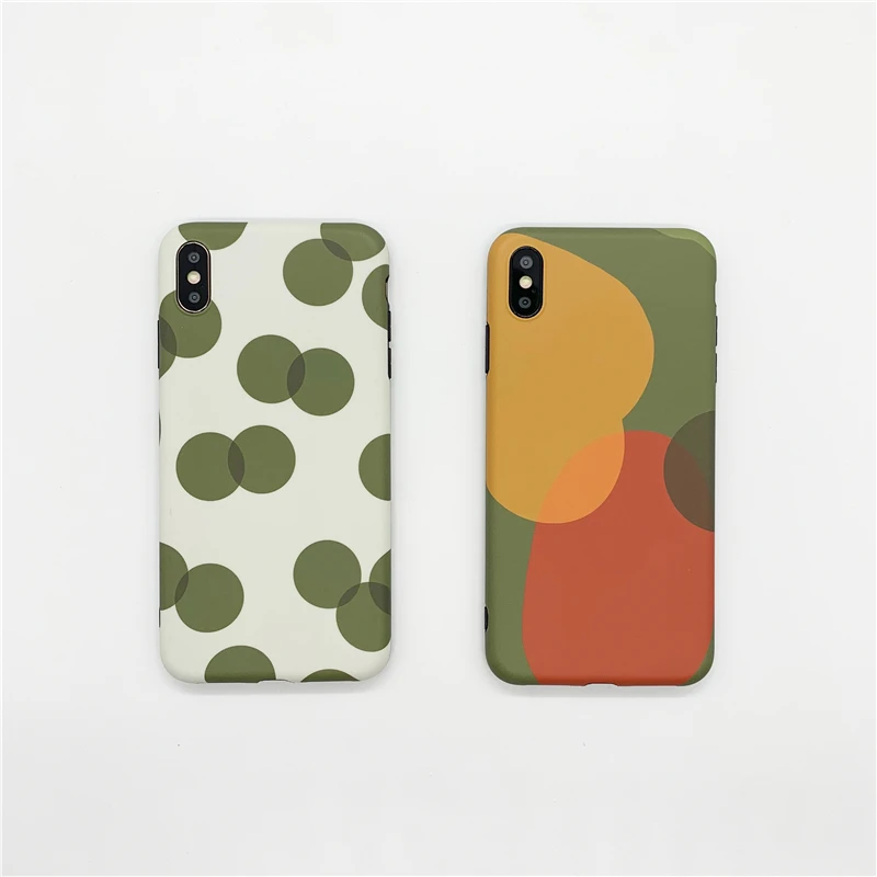 Sdreefge Polka Dot Geometric Pattern Phone Cover For iphone 7 case XS MAX 8 6 6s plus Soft TPU Shell X |