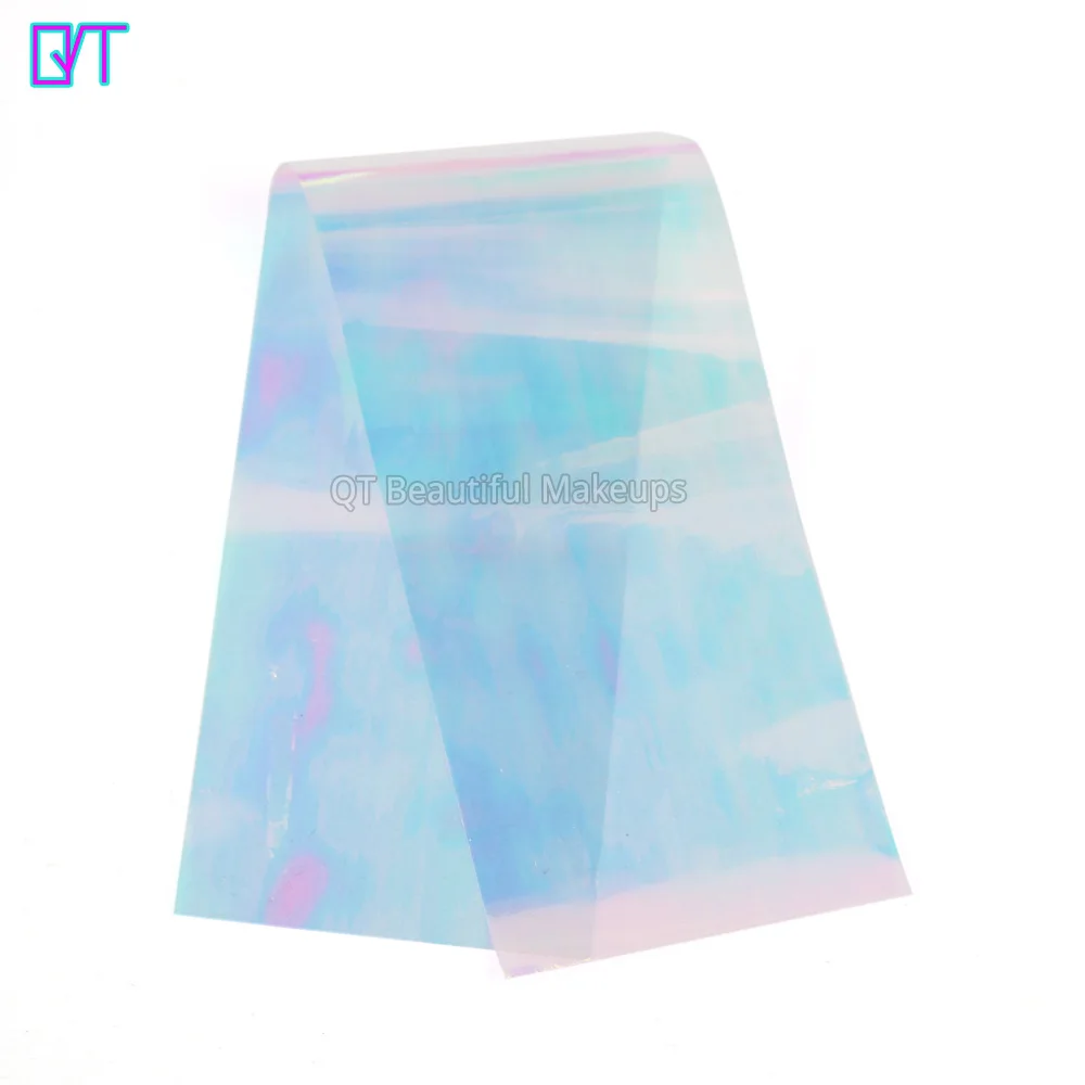 Голографические наклейки QT Beauty Blue 100*5 в стиле разбитого стекла для ногтей