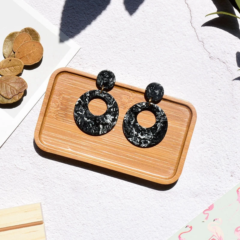 2018 NEW Round Acrylic Drop Earrings For Girls Fashion Geometric Dangle Charm Jewelry Female Wholesale boucle d'oreille | Украшения и