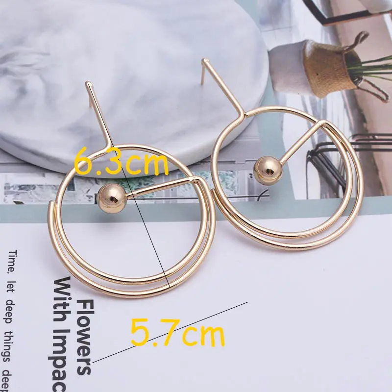 EB612 Gold Большие модные круглые Висячие серьги для женщин черного, белого, зеленого, золотого цвета, элегантные длинные вечерние серьги, ювелирное изделие - Окраска металла: EB612 Gold