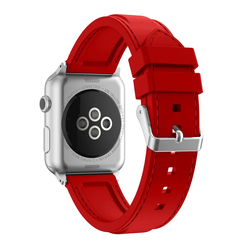 JANSIN спортивный ремешок для смарт-часов apple watch series 5 4 3 2 1 спортивная петля ремешок для apple watch браслет наручных часов iWatch, силиконовый ремешок 38/42/40/44 мм - Цвет ремешка: red