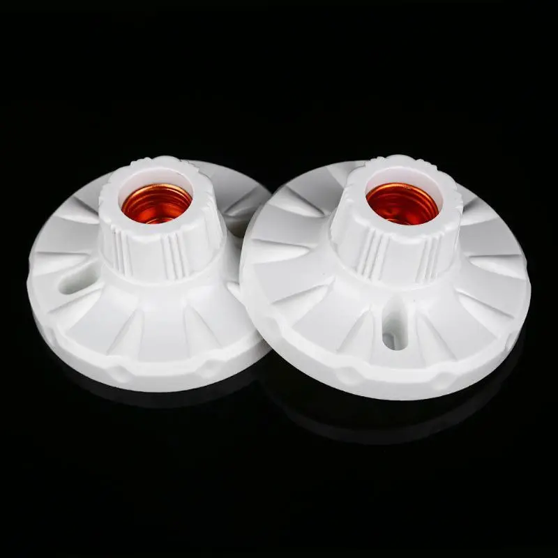 E27 Round Plastic Base Screw Light Bulb Lamp Socket Holder Flame Retardant Durable Material Safe Non Electric leakage | Лампы и