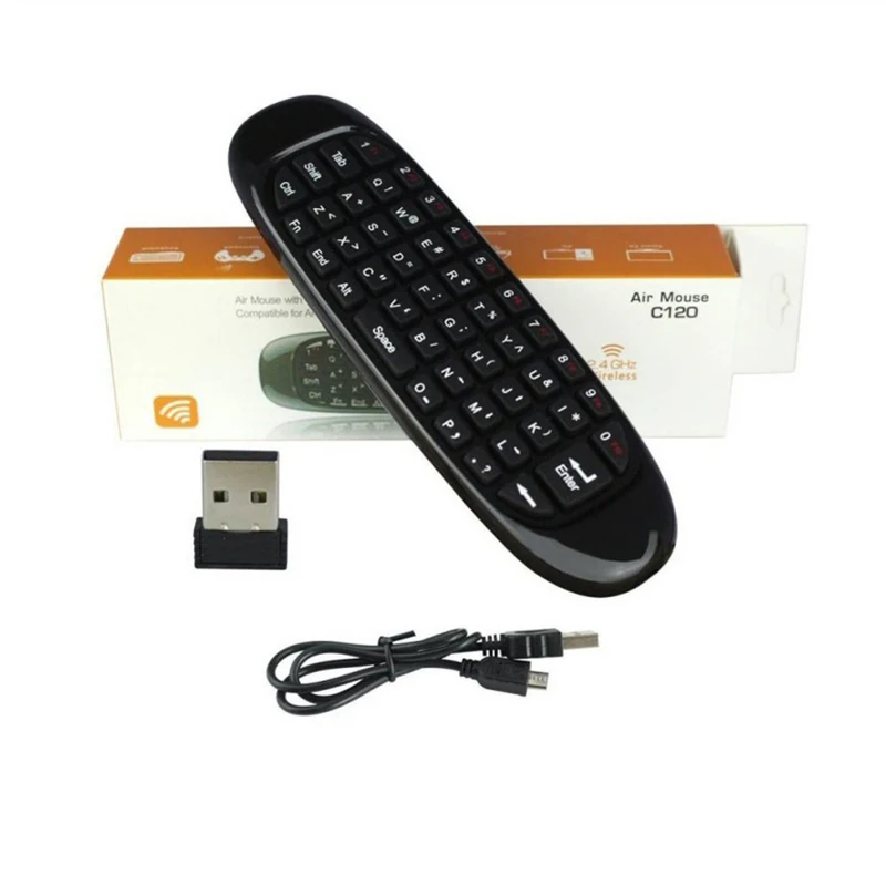 Airmouse беспроводной Keybord русский и английский датчик движения 2,4 ГГц мини перезаряжаемая клавиатура умный пульт дистанционного управления Smart tv