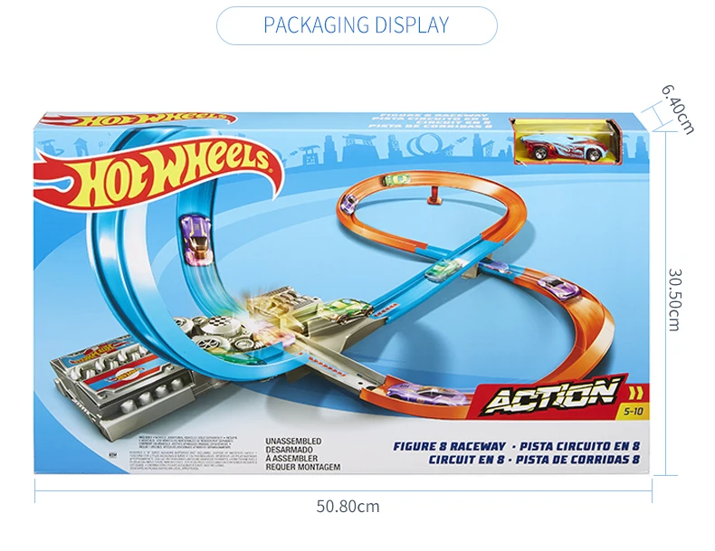 Hot Wheels стереоскопический лауреат, фигурка 8 Raceway, обучающий литой автомобиль, игрушечный набор, детский подарок на день рождения, GGF92