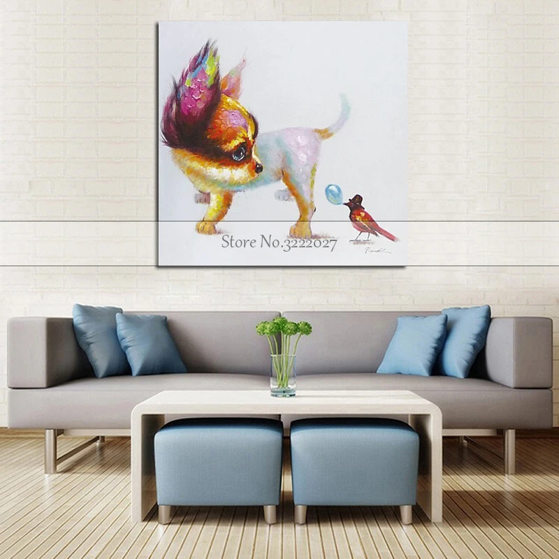 Большой размер животное собака Искусство Холст Картина абстрактные животные