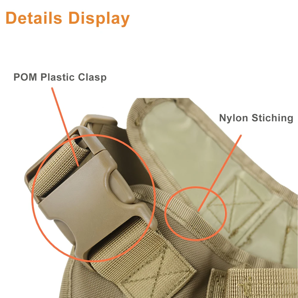 Военный тактический жилет для собак MOLLE прогулок походов охоты военный