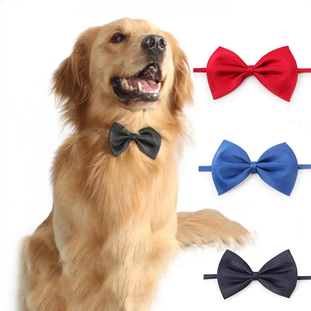 8 Colors Pet Dog Cat Bow Tie Adjustable Dog Necktie Pet Accessories for Dogs& Cats Solid Color Puppy Kitten Bow Tie
