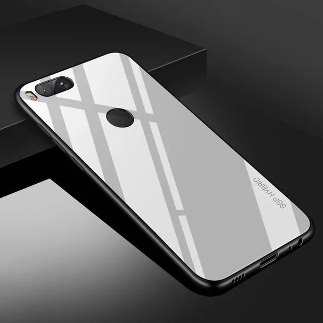 White Чехол для xiaomi note5plus, стеклянный градиентный чехол, бампер, Fundas ksiomi a2 lite pro mi8 se mix2, мягкий чехол из ТПУ, 5a 4x - Цвет: White