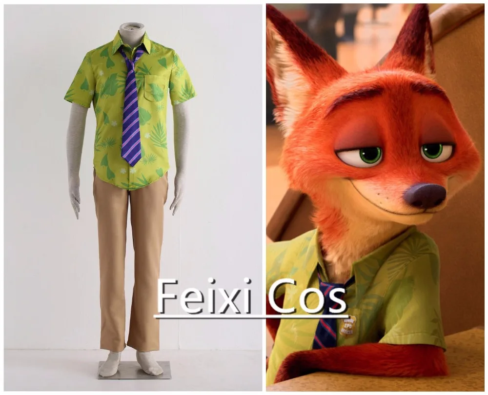 Косплей из фильмов Zootopia/Zootropolis Лис Ник Костюм Набор Хэллоуин ролевая игра