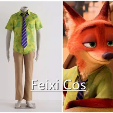 Косплей из фильмов Zootopia/Zootropolis Лис Ник Костюм Набор Хэллоуин