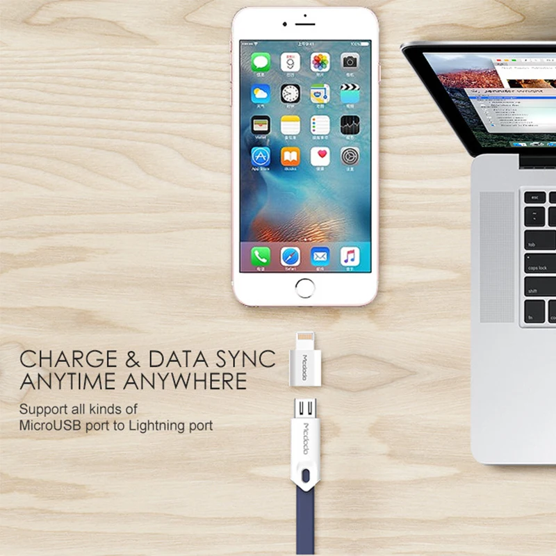 Mcdodo Lightning преобразователь Micro USB адаптер зарядки синхронизации данных Транс для