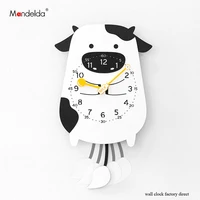 mandelda lovely cartoon swing wall clock modern design home decoration clocks children creative animal swing watches