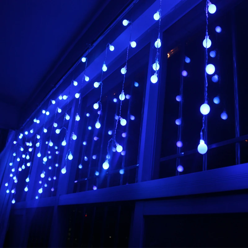 Рождественский светодиодный светильник s мигающий занавес водонепроницаемый