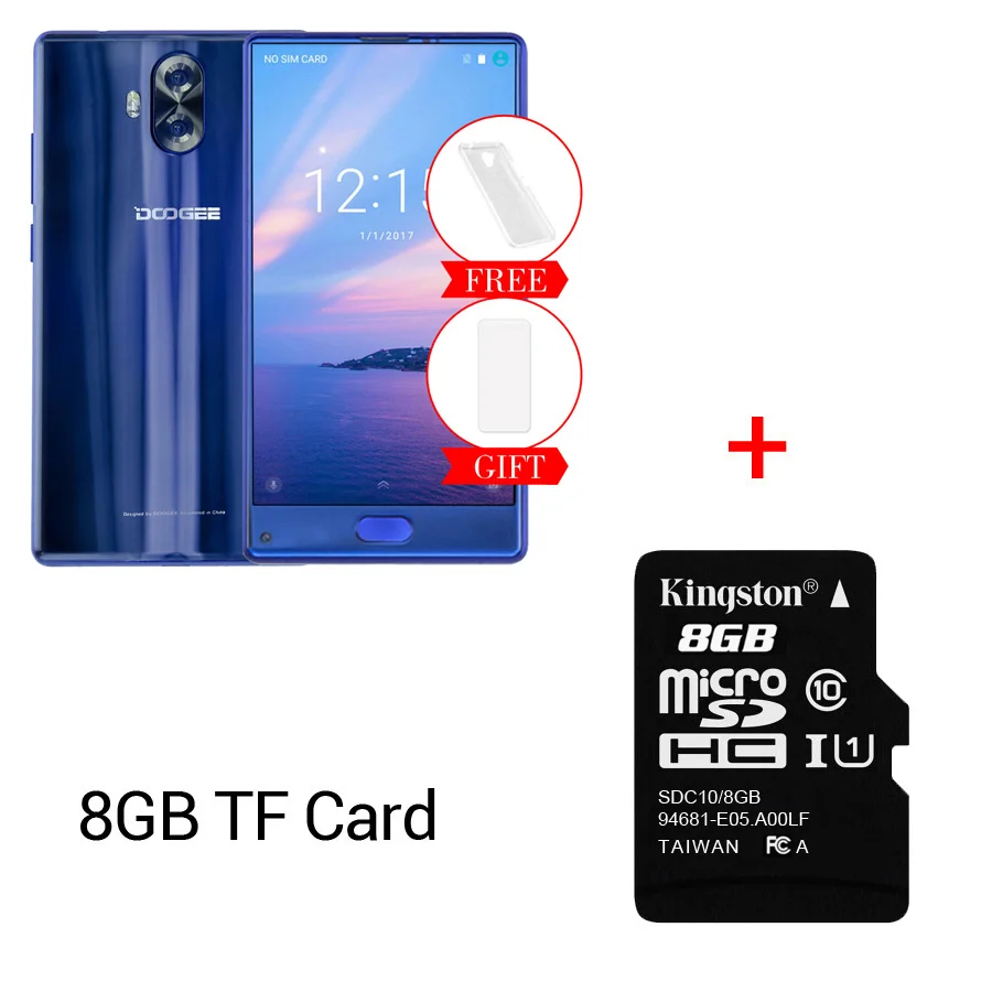 Blue N 8GB Card DOOGEE MIX Lite Android 7,0 4G, мобильный телефон с функцией 5,2 MT6737 2 Гб Оперативная память 16 Гб Встроенная память 3080 мА/ч, два 13+ 8 Мп отпечатков пальцев ОТА смартфон - Цвет: Blue N 8GB Card