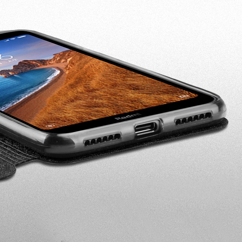 Чехол для Xiaomi Redmi 7A силиконовый чехол кожаный с откидной крышкой оригинал Mofi 360