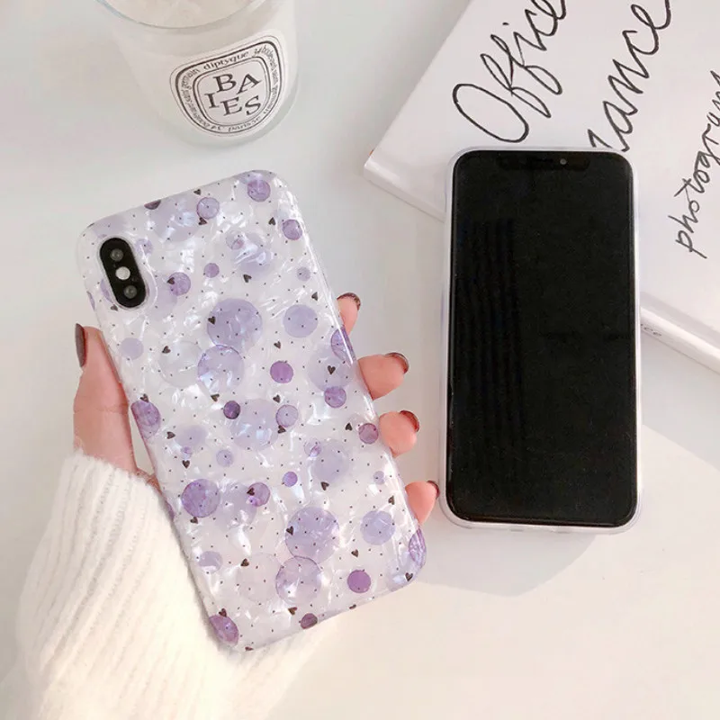 Мягкий чехол светло-фиолетового цвета для IPhone X 6 XS 6S 7 8 XR MAX iPhone Plus корейский стиль