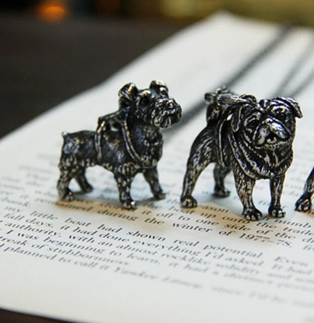 Оптовая продажа новейшее ожерелье в стиле ретро с собакой Мопсом модное