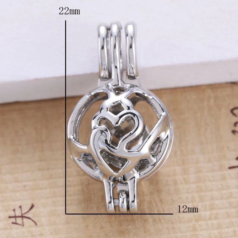 6 шт. Серебряная жемчужная клетка в форме сердца бусина для изготовления