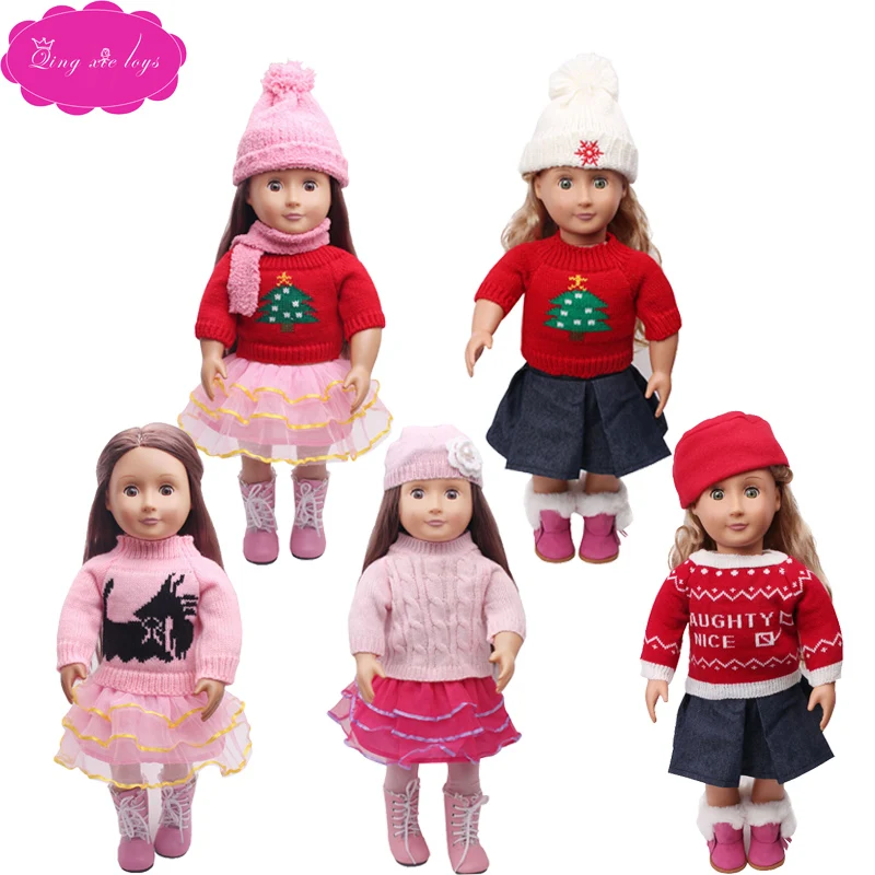 

Кукольная одежда; Рождественское платье; Комплект с толстовкой, дисконтная продажа fit 18 дюймов куклы и 43 см для ухода за ребенком для мам baby ...