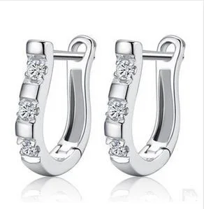 Роскошные Посеребренные Серьги Pendientes сверкающие серьги-гвоздики с кристаллами