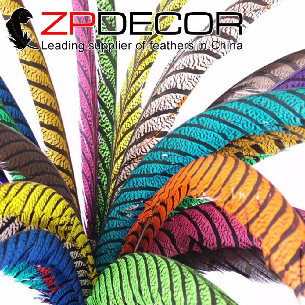 

Zpdecoration 31-35 дюймов (80-90 см) 50 шт./лот, драгоценные натуральные красочные перья из хвоста фазана под зебру для карнавала
