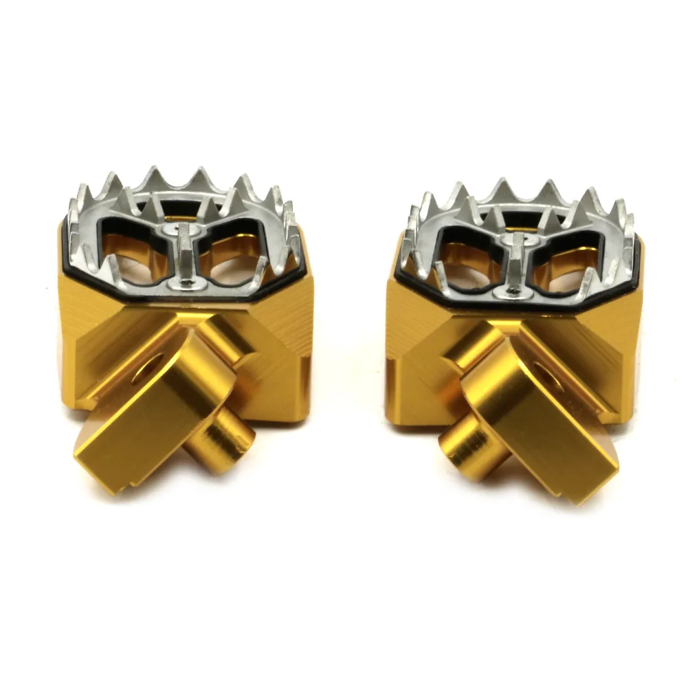 Мотоцикл заготовка подножки cnc колышки для ног для Yamaha YZ 85 125 250 400F 426F WR250R/F/X WR400F WR426F YZ250FX YZ125 YZ250 - Цвет: Gold