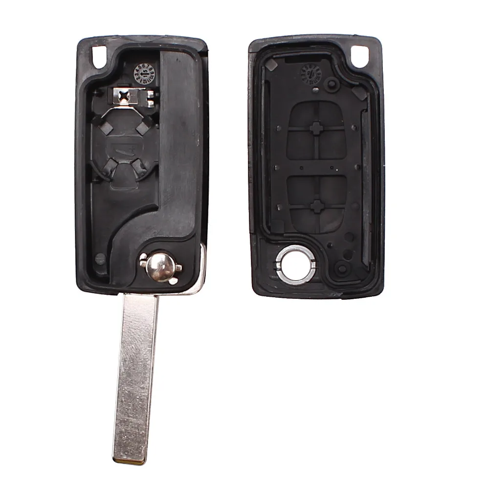 2 кнопки корпус выкидного ключа пустой оболочки для peugeot 107 207 307 307 S 308 407 607 2BT DKT0269 CE0536 с пазом с Батарея место