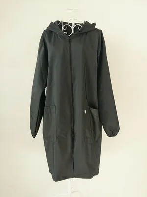 2XL Grey Одежда с длинным рукавом фартук с карманами салон Водонепроницаемый ткань Кухня Пособия по кулинарии с защитным напылением от жирных следов и фартуки накидка для салона, парикмахерской Парикмахерская форма - Цвет: 2XL Grey