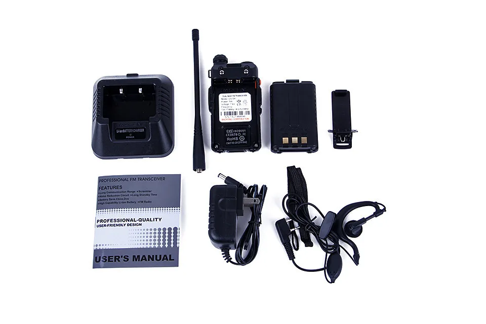 Портативный радиоприемник BaoFeng UV-5R 5 Вт двухдиапазонный VHF/UHF портативный двухсторонний радиоприемник CB Walkie Talkie Ham Радио коммуникатор трансивер