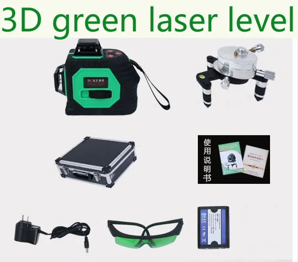 12 line 3D Laser Level Cross with Slash Function and Self Leveling Outdoor 360 Rotary green Beam Tools | Инструменты