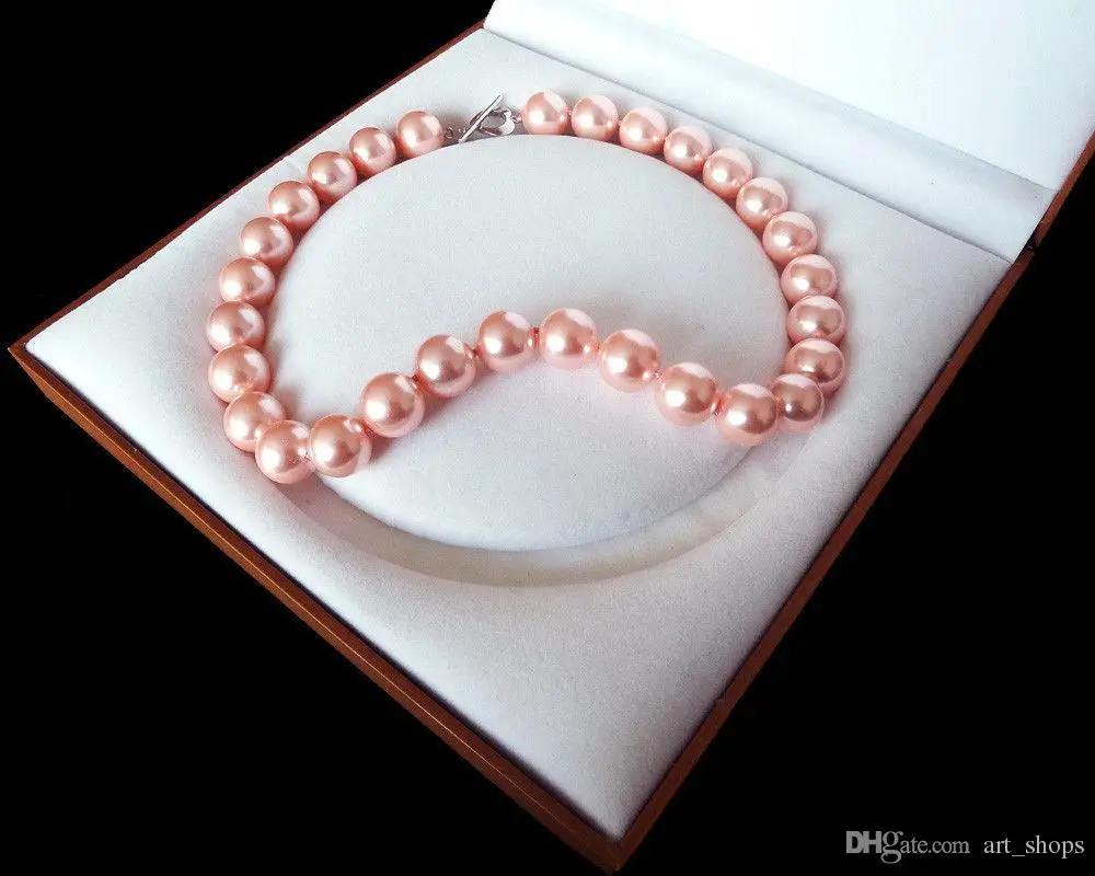 latest popular style AAA+16mm luxury fashion hot pink color shell pearl necklace | Украшения и аксессуары