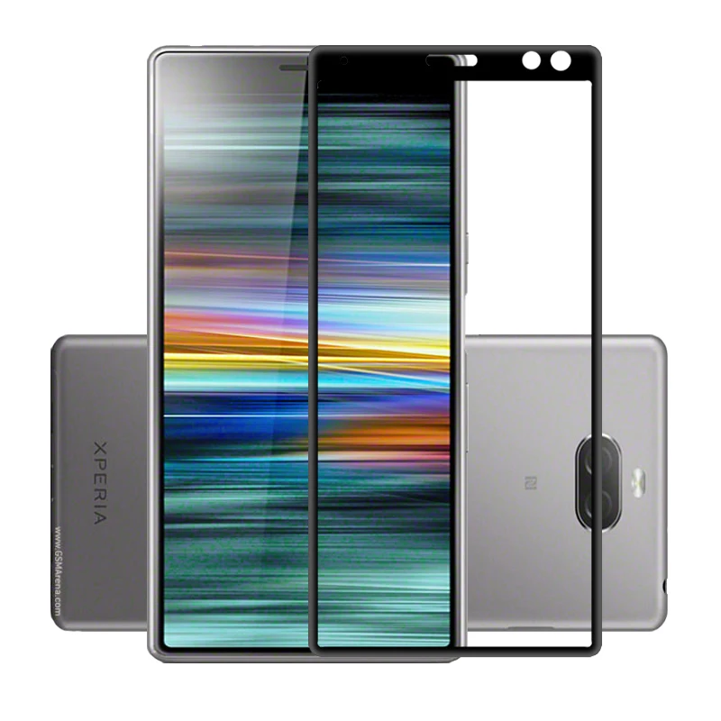 Полноэкранное высокоалюминиевое закаленное стекло для Sony Xperia 10 Plus Защитная