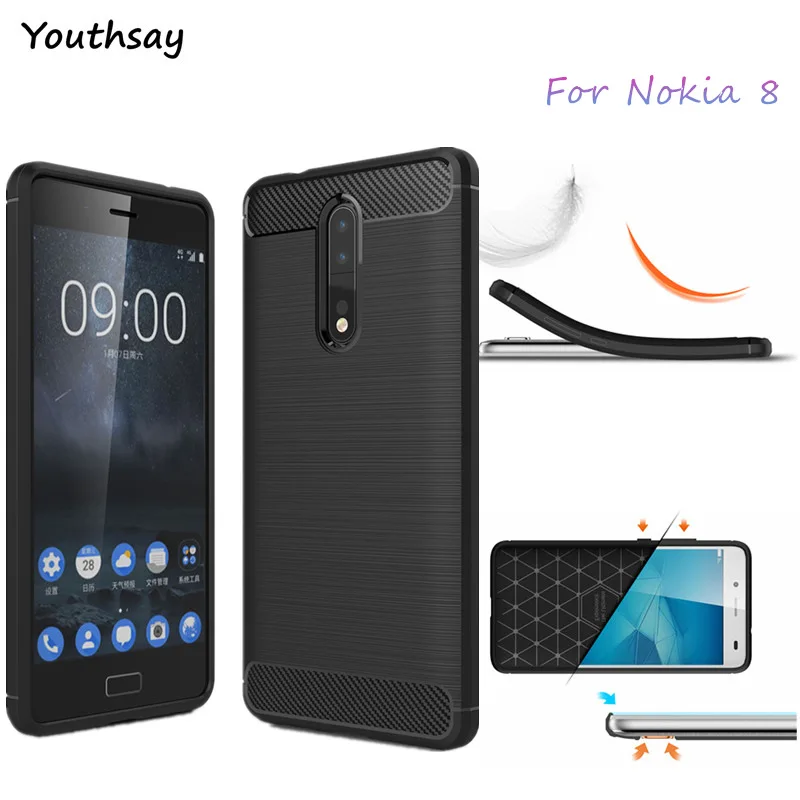 Чехол для Nokia 8 резиновый силиконовый матовый Мягкий ТПУ защитный чехол телефона