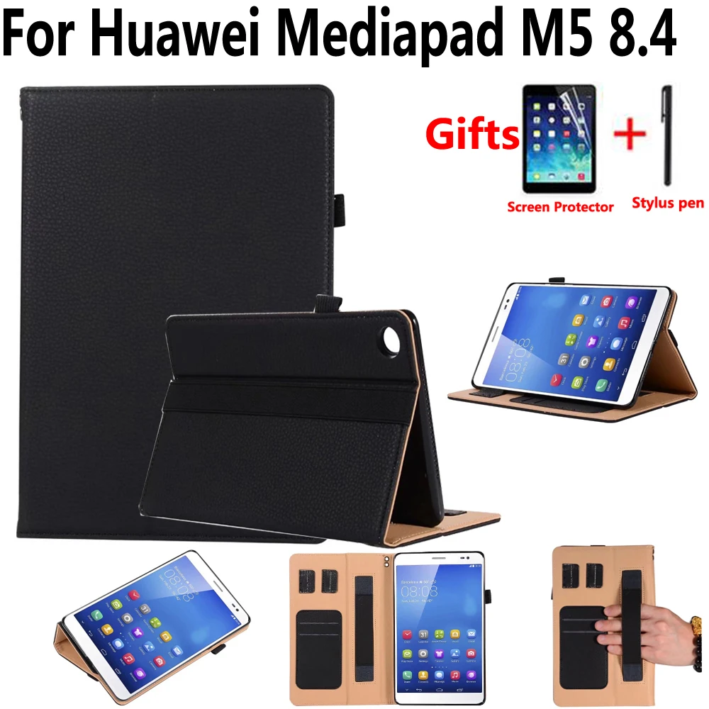 Бизнес кожаный чехол для huawei Mediapad M5 8 4 SHT W09 AL09 ручной флип Smart Case 4|Чехлы планшетов и
