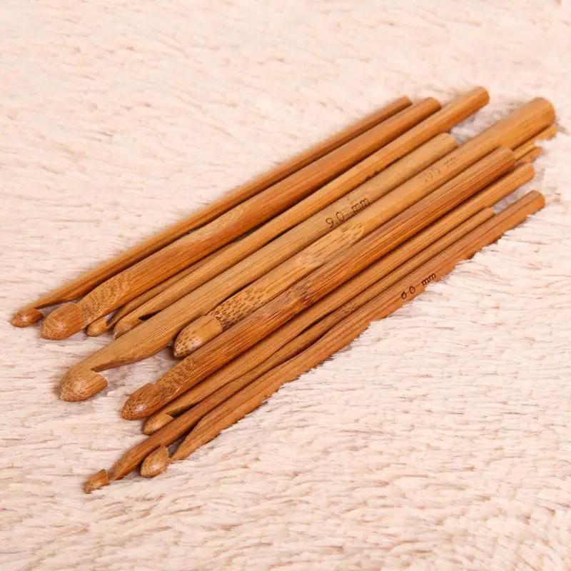Спицы для вязания 12 размеров 15 см|crochet hook bamboo|crochet bamboo hooksize crochet hooks |